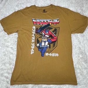 Transformer anime yellow gold t-shirt. Optimus. Size L.